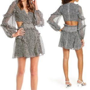 Bardot Cutout Mini Leopard Dress NWT 4 XS